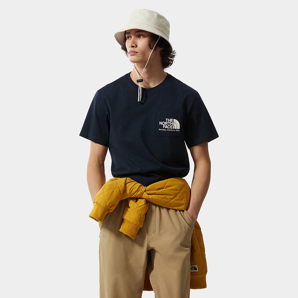 Tricko The North Face Berkeley California Pocket Panske Námornícka Modrá | OET-348162