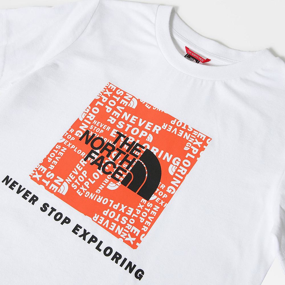 Tricko The North Face Box Chlapcenske Červené Biele Oranžové | RJM-172538