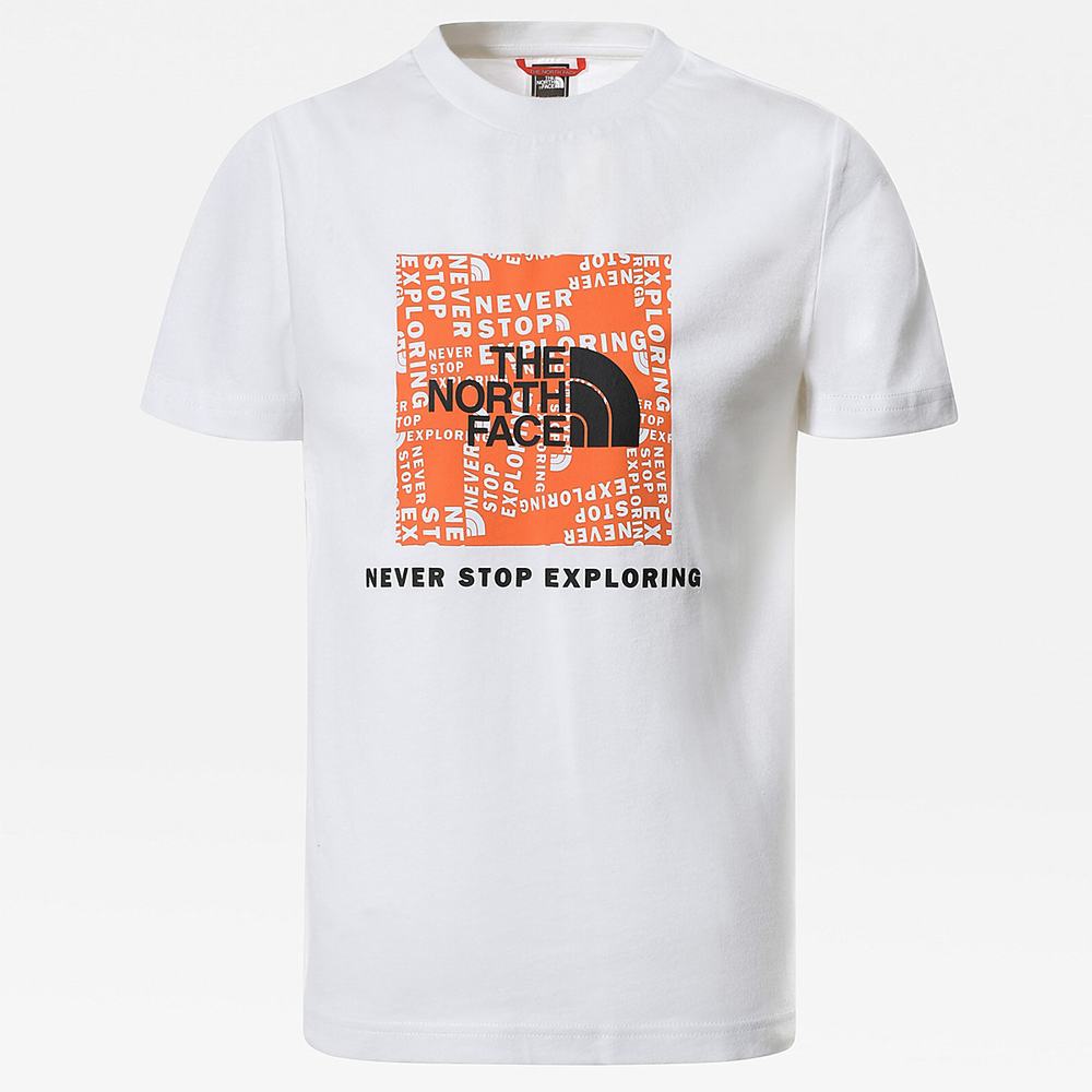 Tricko The North Face Box Chlapcenske Červené Biele Oranžové | RJM-172538