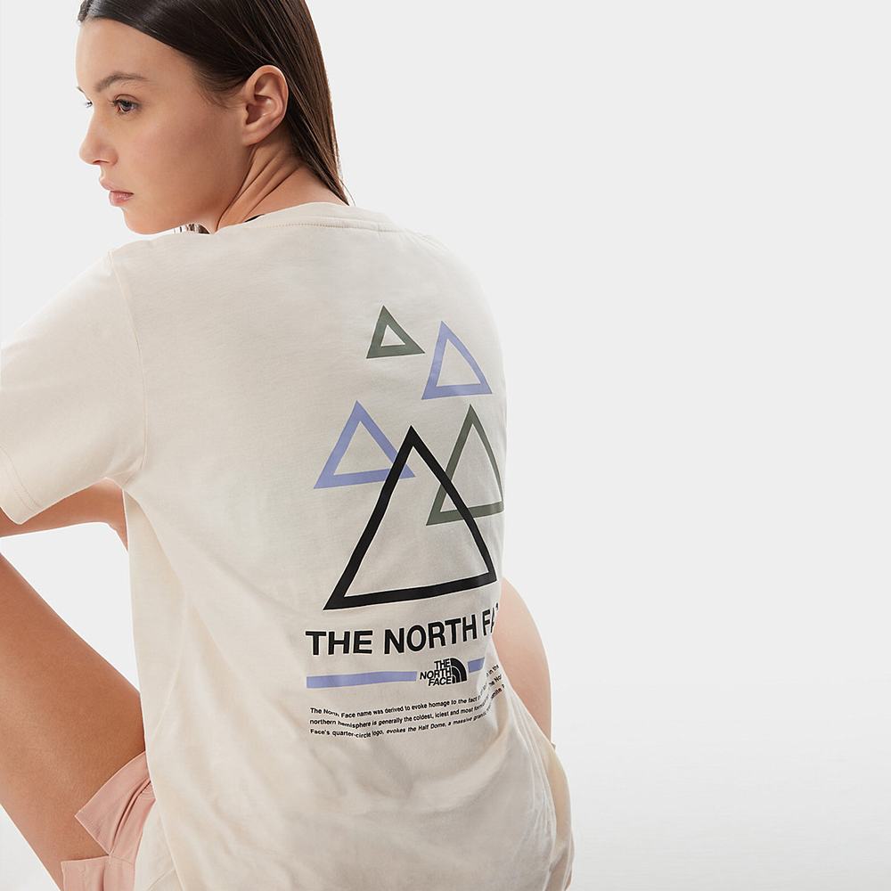 Tricko The North Face Boyfriend Triangle Damske Biele Zelene Lavendel | PRJ-519023