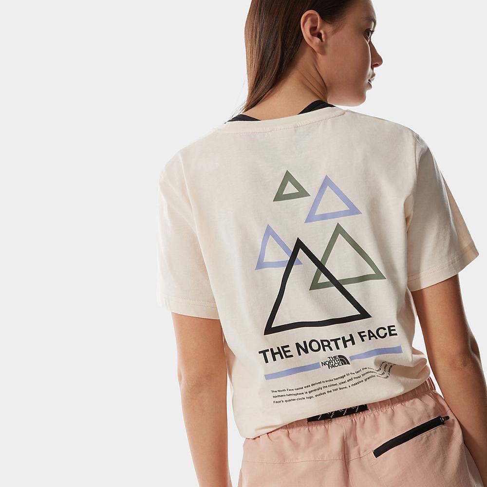 Tricko The North Face Boyfriend Triangle Damske Biele Zelene Lavendel | PRJ-519023