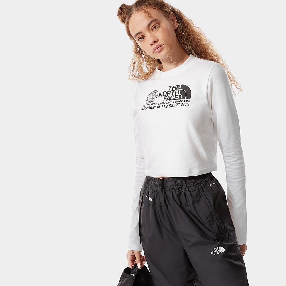 Tricko The North Face COORDINATES LONG-SLEEVE Damske Biele | EFR-957843