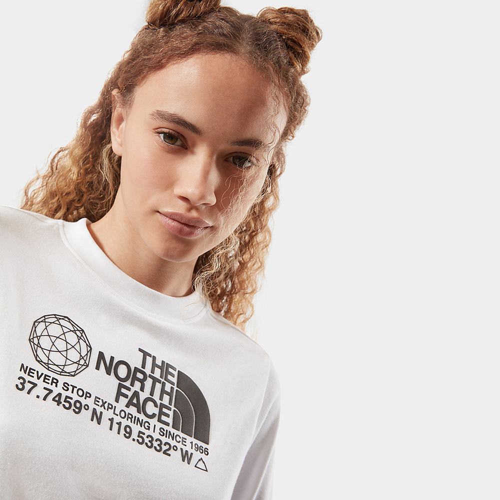 Tricko The North Face COORDINATES LONG-SLEEVE Damske Biele | EFR-957843