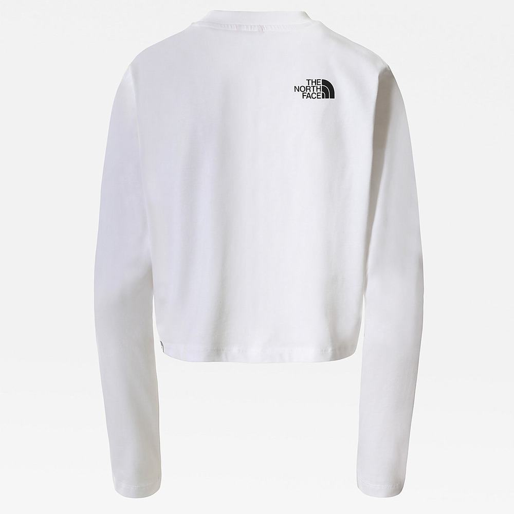 Tricko The North Face CROPPED LONG-SLEEVE Damske Biele | ICY-945602
