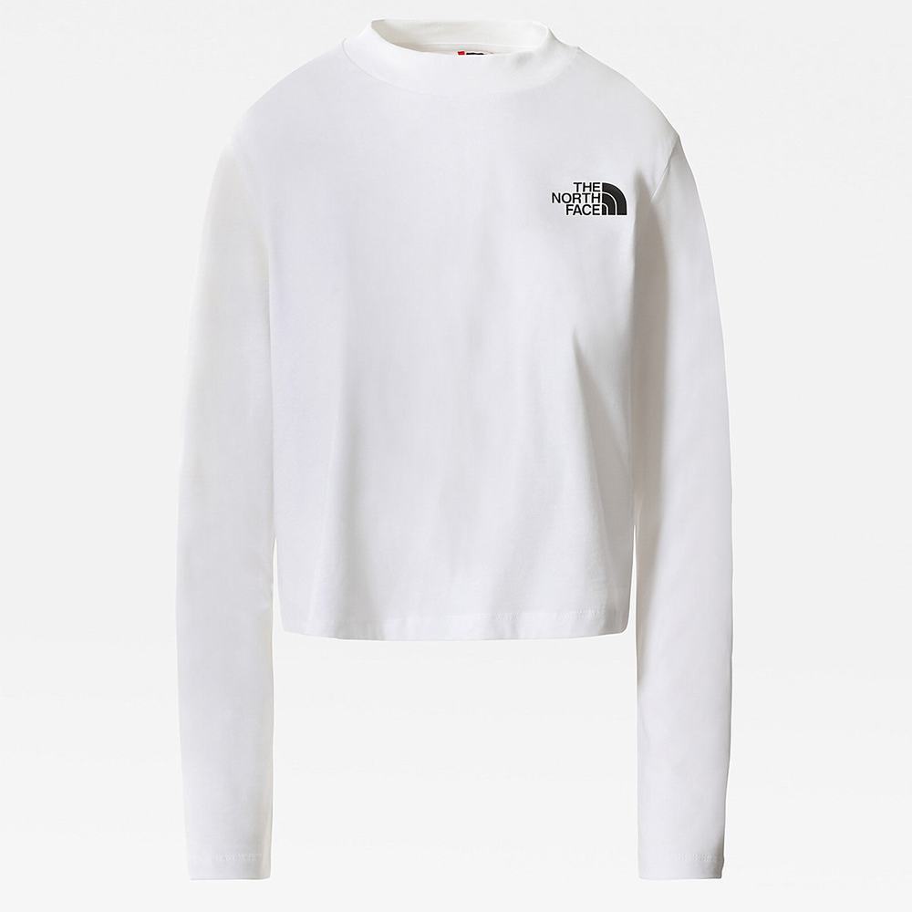 Tricko The North Face CROPPED LONG-SLEEVE Damske Biele | ICY-945602