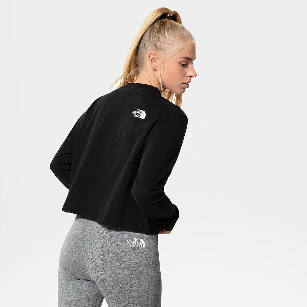 Tricko The North Face CROPPED LONG-SLEEVE Damske Čierne | MHU-275410