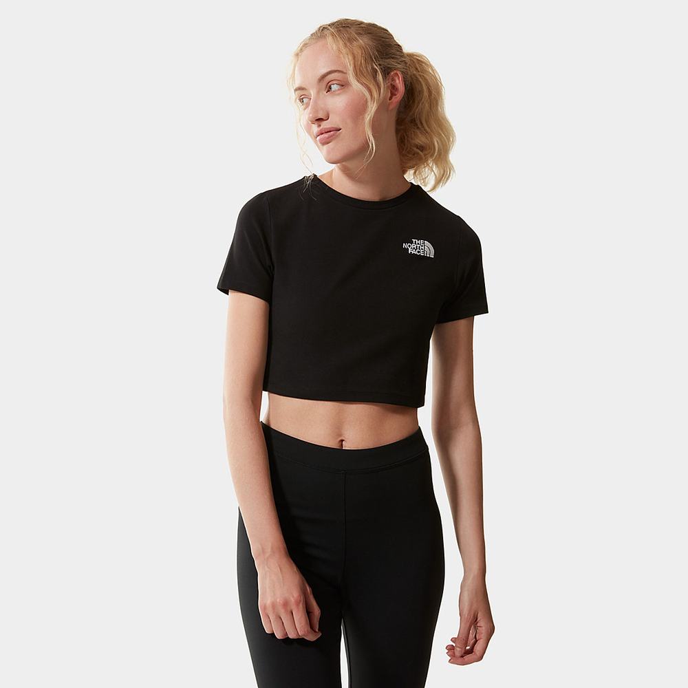 Tricko The North Face CROP Damske Čierne | UQA-528679