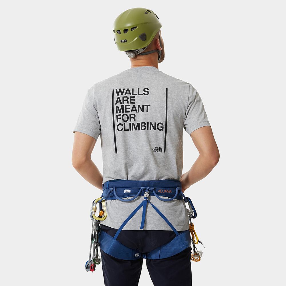 Tricko The North Face Climb Grafika Panske Svetlo Siva | PBQ-416750