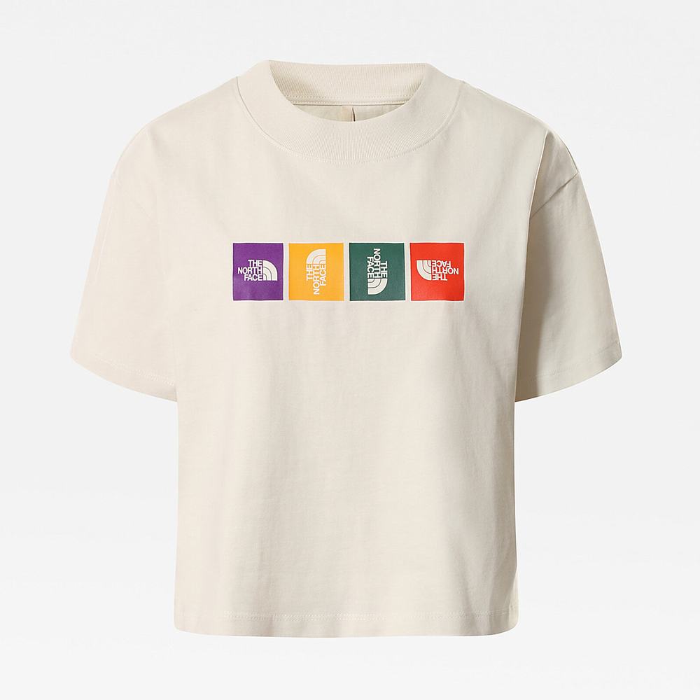 Tricko The North Face Colour Block Cropped Damske Biele | HAW-826049
