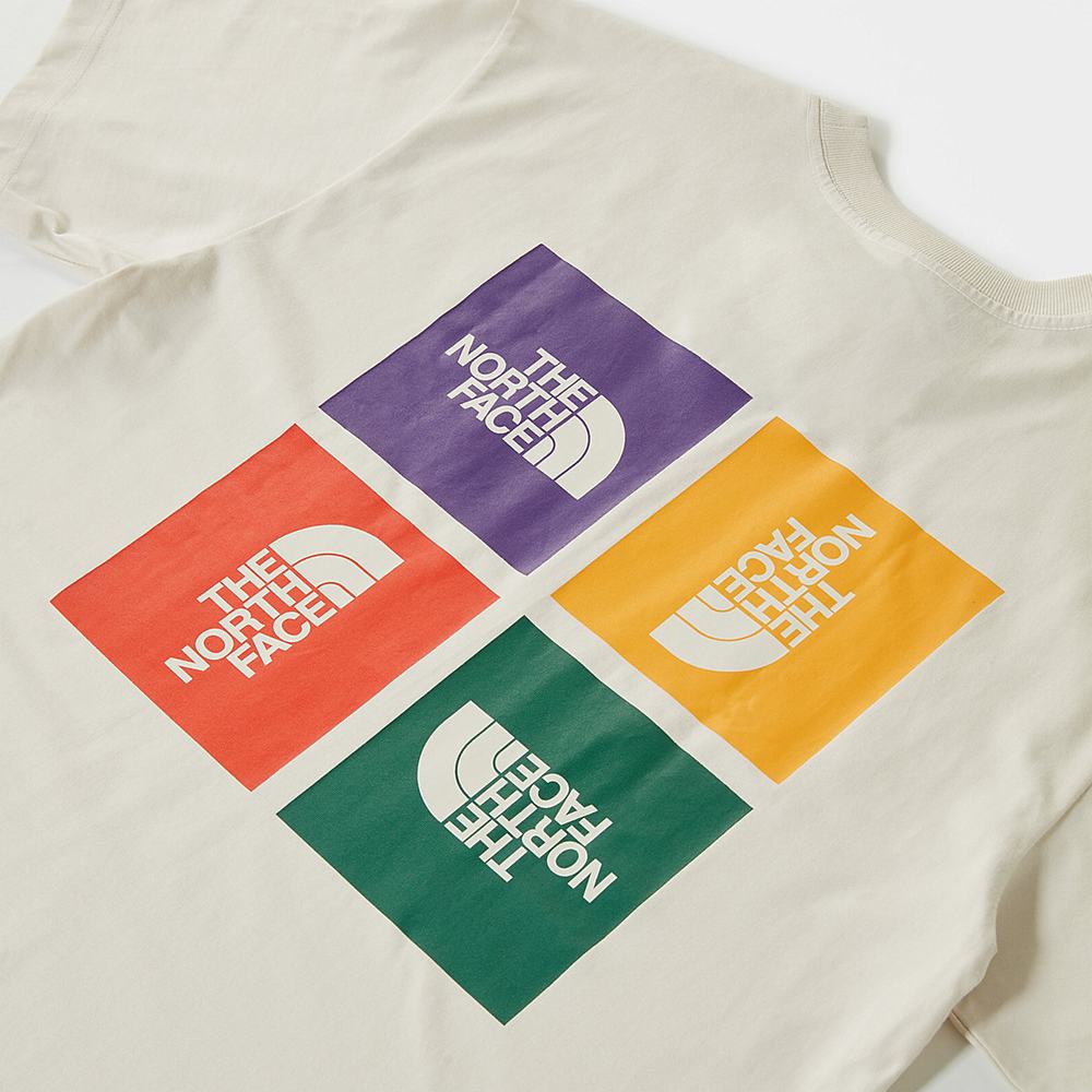 Tricko The North Face Colour Block Panske Biele | GPH-846570
