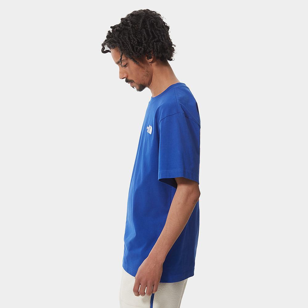 Tricko The North Face Colour Block Panske Modre | TMO-935702