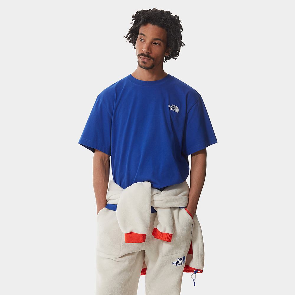 Tricko The North Face Colour Block Panske Modre | TMO-935702