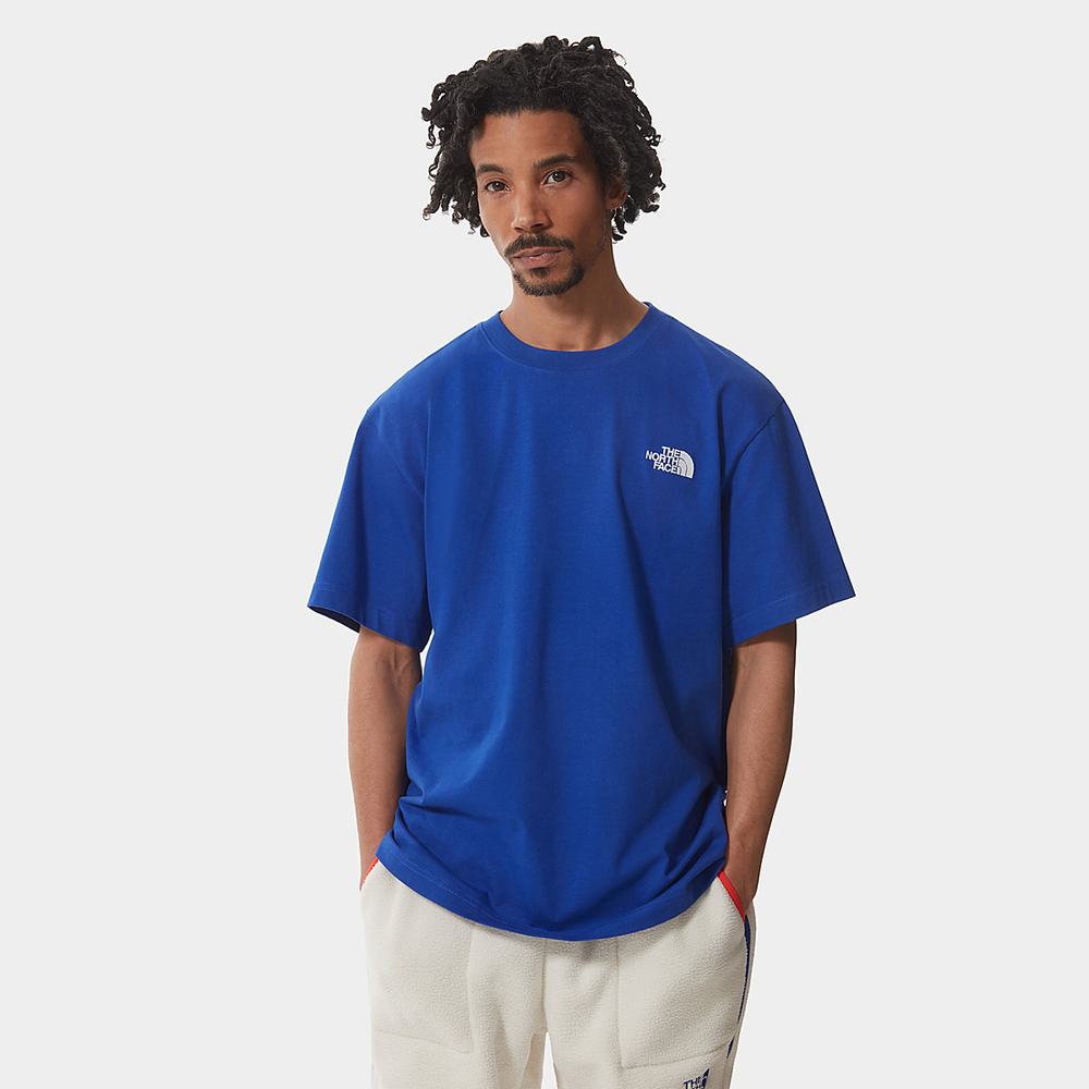 Tricko The North Face Colour Block Panske Modre | ZRX-936120
