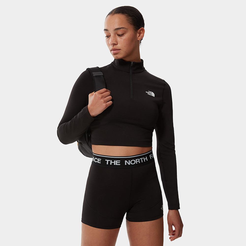 Tricko The North Face Crop Zip Through Fleece Damske Čierne | UMR-912463