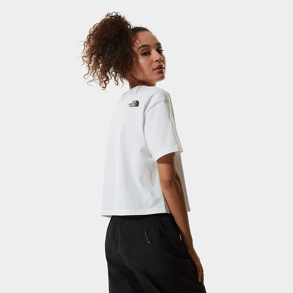 Tricko The North Face Cropped Fine Damske Biele | UMA-617023