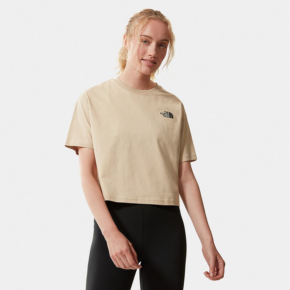 Tricko The North Face Cropped Simple Dome Damske Svetlo Hnede | LRX-915086