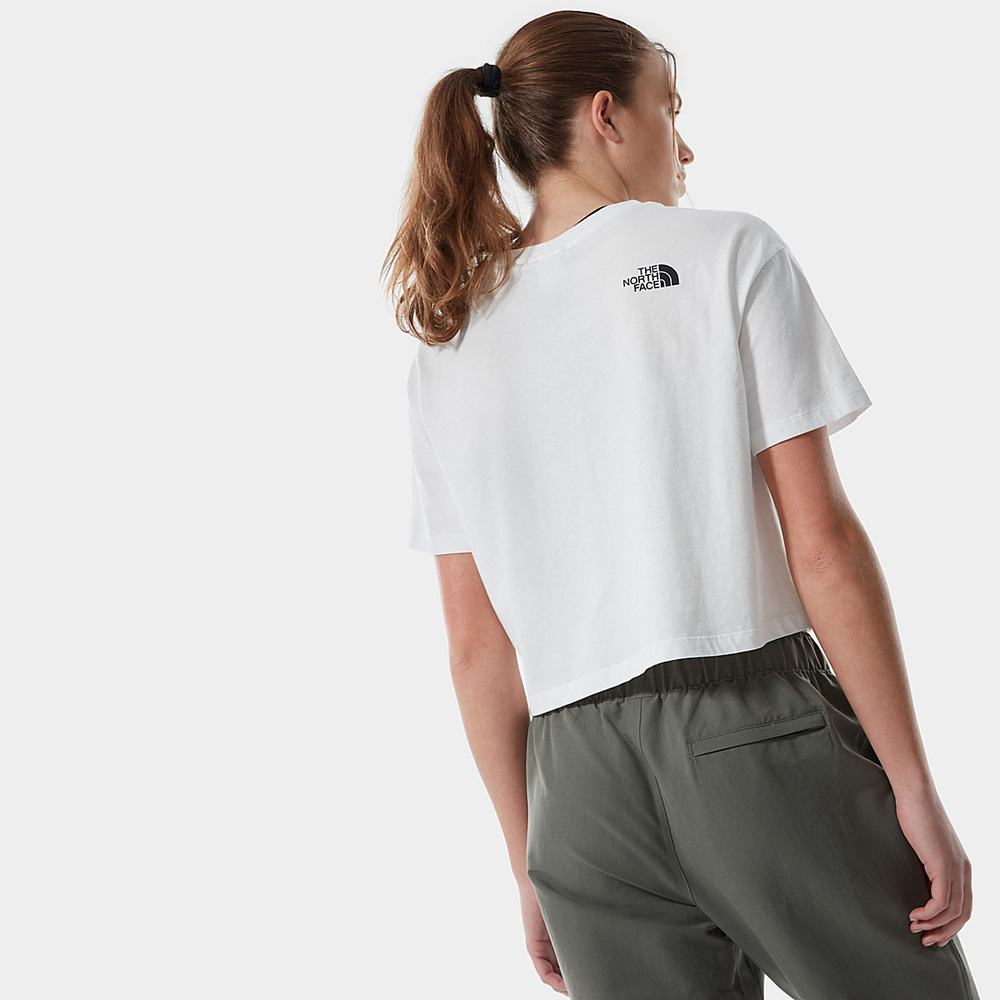 Tricko The North Face EASY CROPPED Damske Biele | OFG-802743