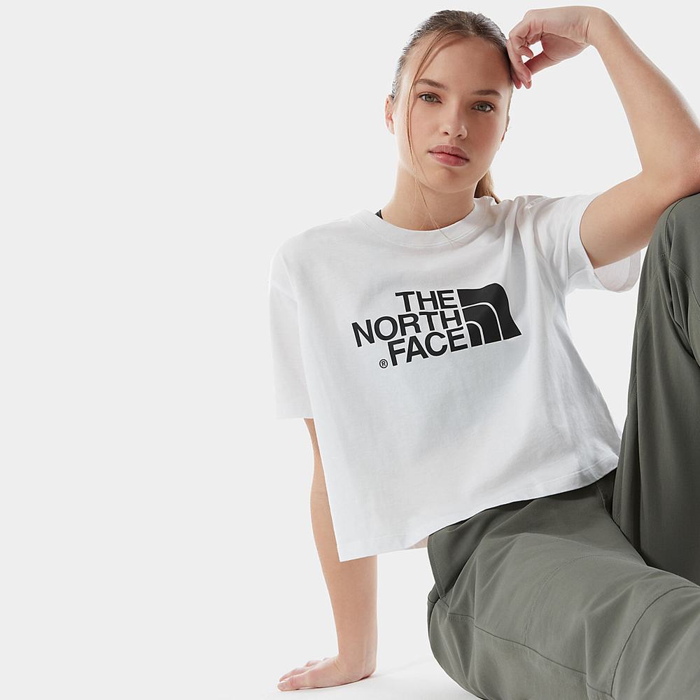 Tricko The North Face EASY CROPPED Damske Biele | OFG-802743