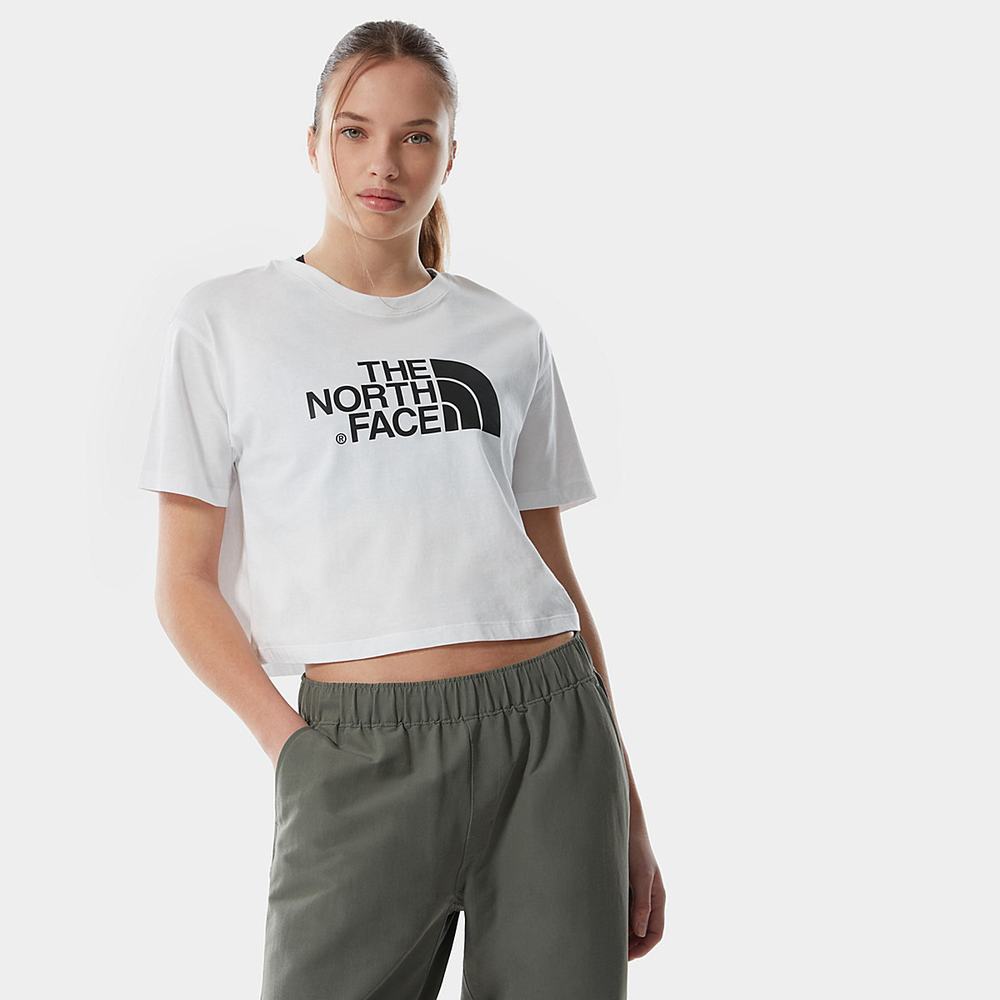 Tricko The North Face EASY CROPPED Damske Biele | OFG-802743