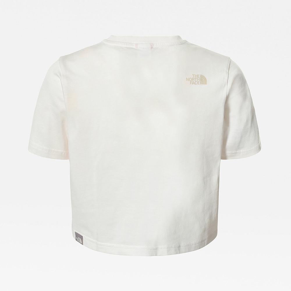 Tricko The North Face EASY CROPPED Dievcenske Biele | PBD-791802