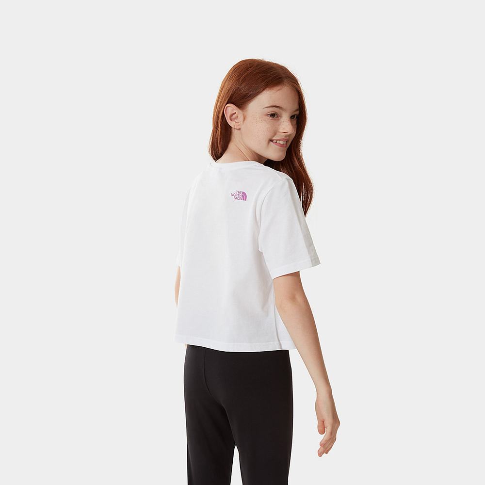 Tricko The North Face EASY CROPPED Dievcenske Biele Čierne | PTM-728645