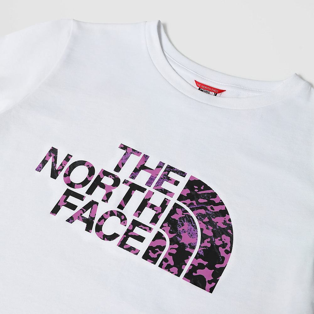 Tricko The North Face EASY CROPPED Dievcenske Biele Čierne | PTM-728645