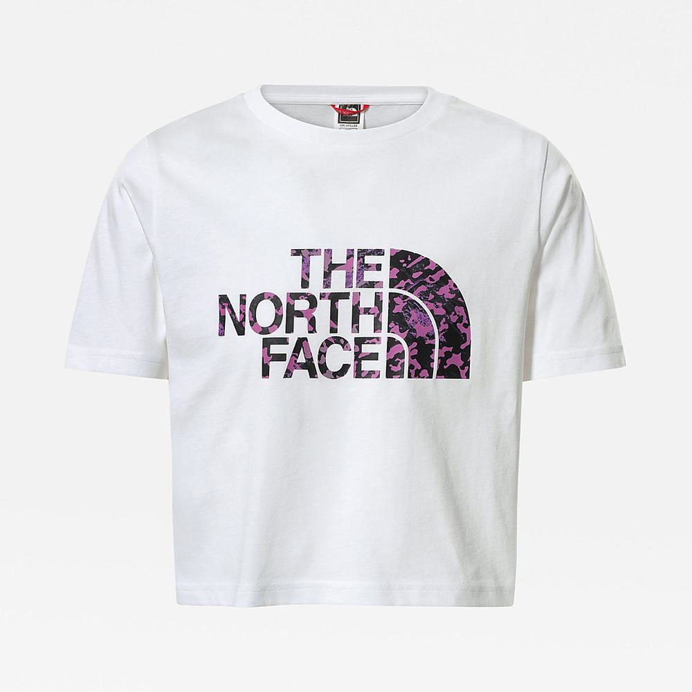 Tricko The North Face EASY CROPPED Dievcenske Biele Čierne | PTM-728645