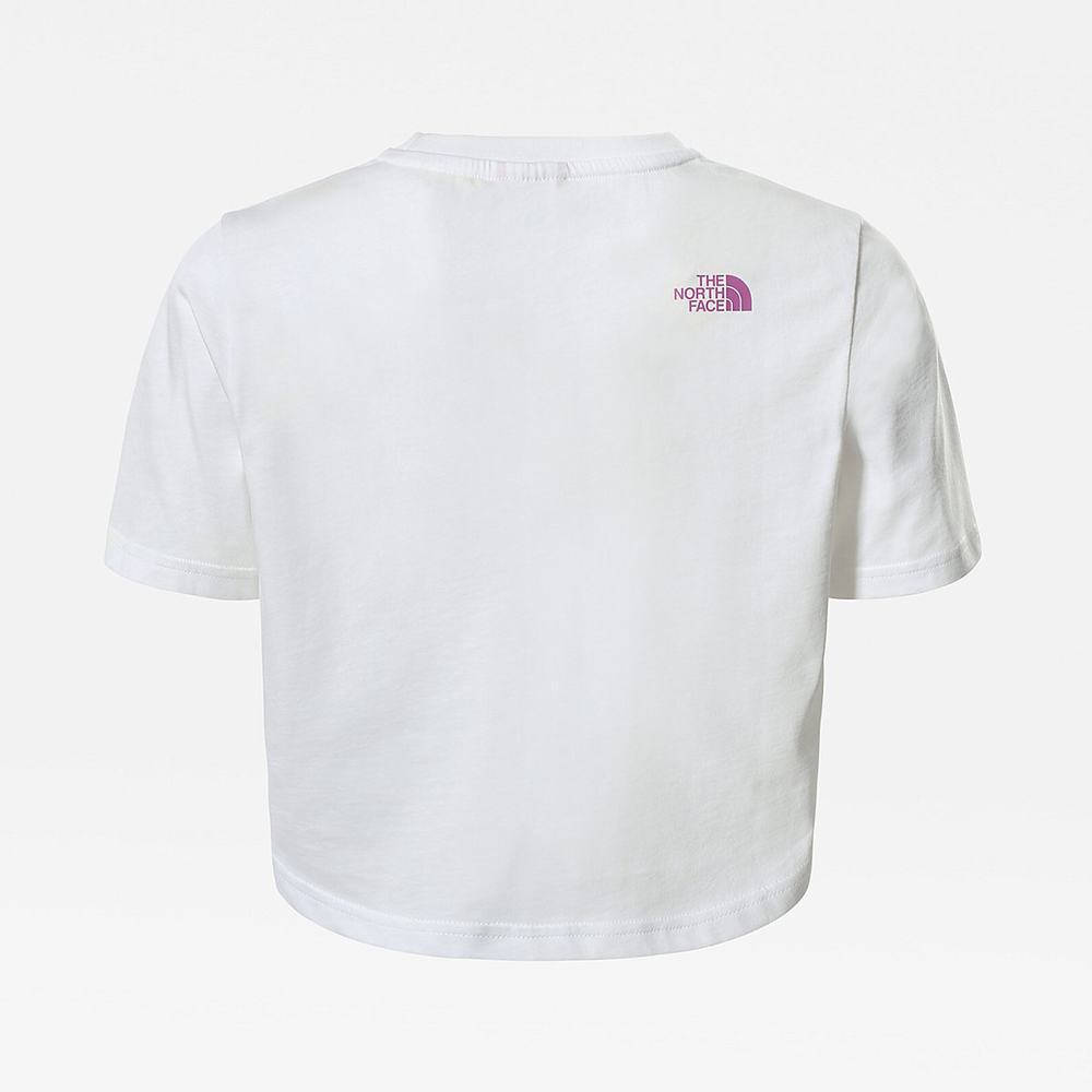 Tricko The North Face EASY CROPPED Dievcenske Biele Čierne | PTM-728645