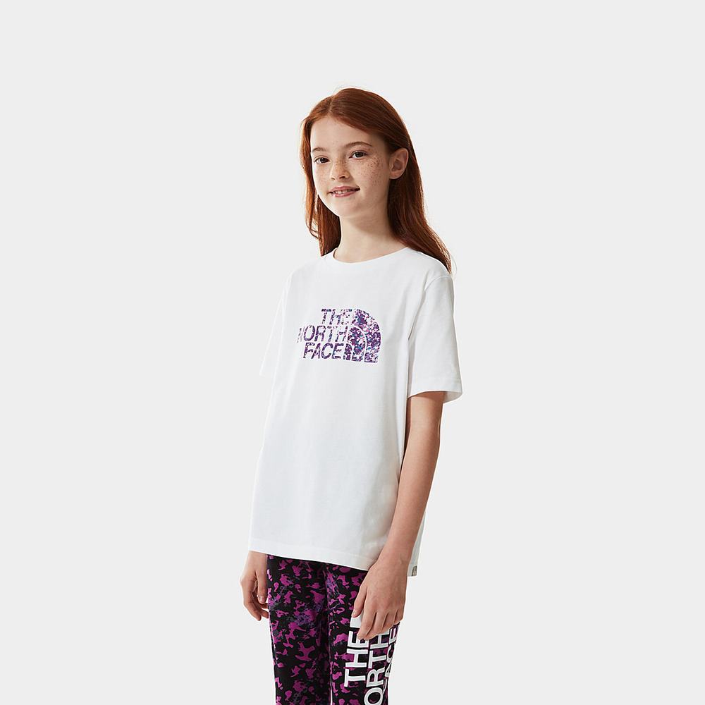 Tricko The North Face EASY RELAXED-FIT Dievcenske Biele Nachový | PJW-381594