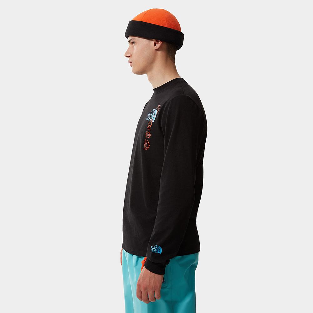 Tricko The North Face EXPEDITION GRAPHIC LONG-SLEEVE Panske Čierne | KLA-260341