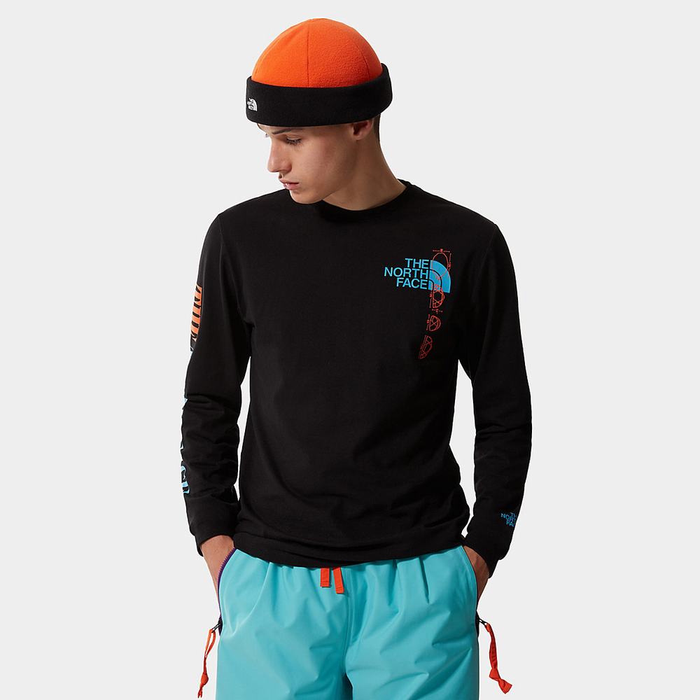 Tricko The North Face EXPEDITION GRAPHIC LONG-SLEEVE Panske Čierne | KLA-260341