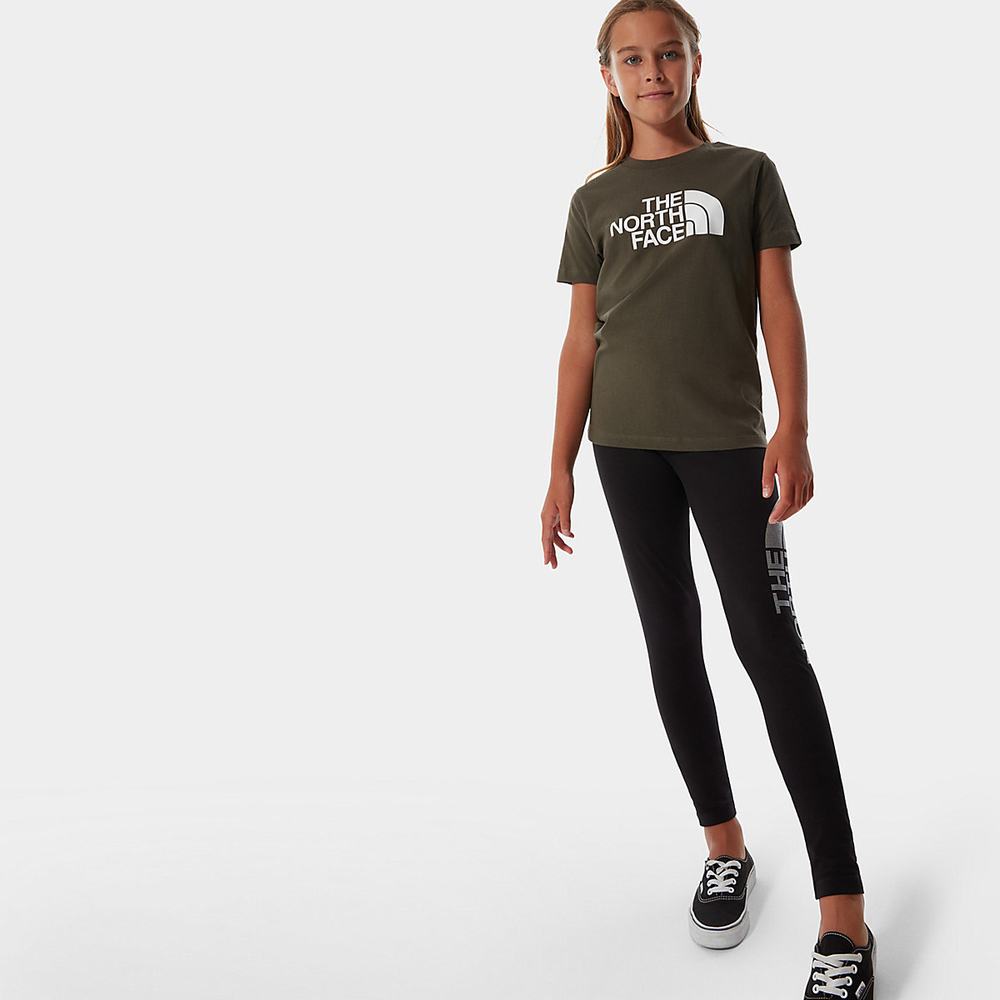 Tricko The North Face Easy Kratke-Sleeve Dievcenske Zelene Biele | MRN-879526
