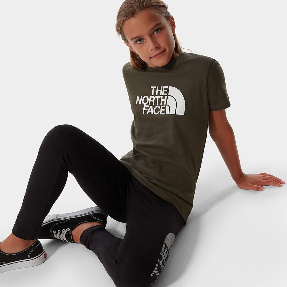 Tricko The North Face Easy Kratke-Sleeve Dievcenske Zelene Biele | MRN-879526