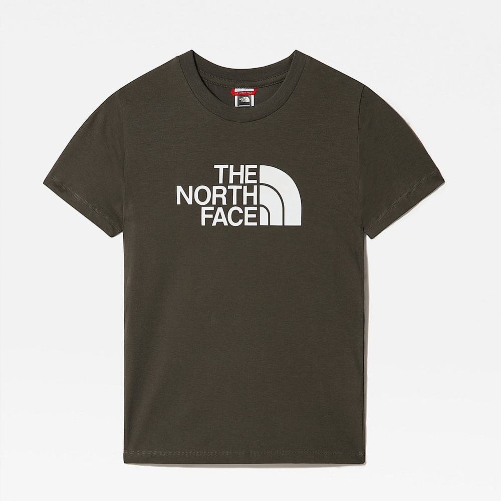 Tricko The North Face Easy Kratke-Sleeve Dievcenske Zelene Biele | MRN-879526