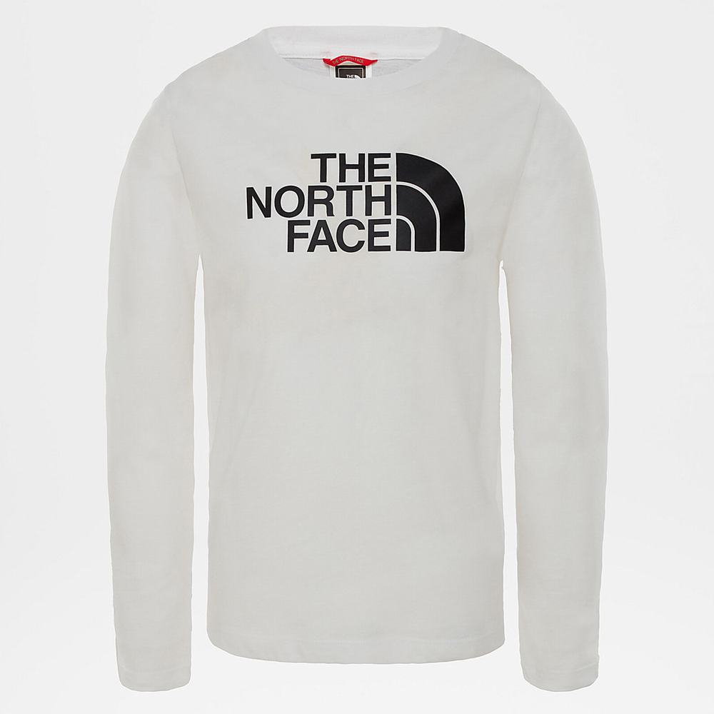 Tricko The North Face Easy Long-Sleeve Dievcenske Biele | NMI-689053
