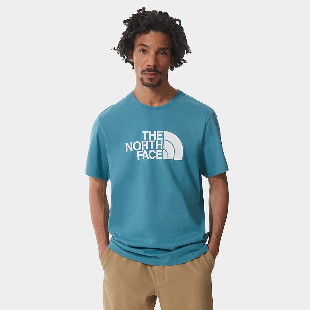 Tricko The North Face Easy Panske Modre Biele | IQD-956782