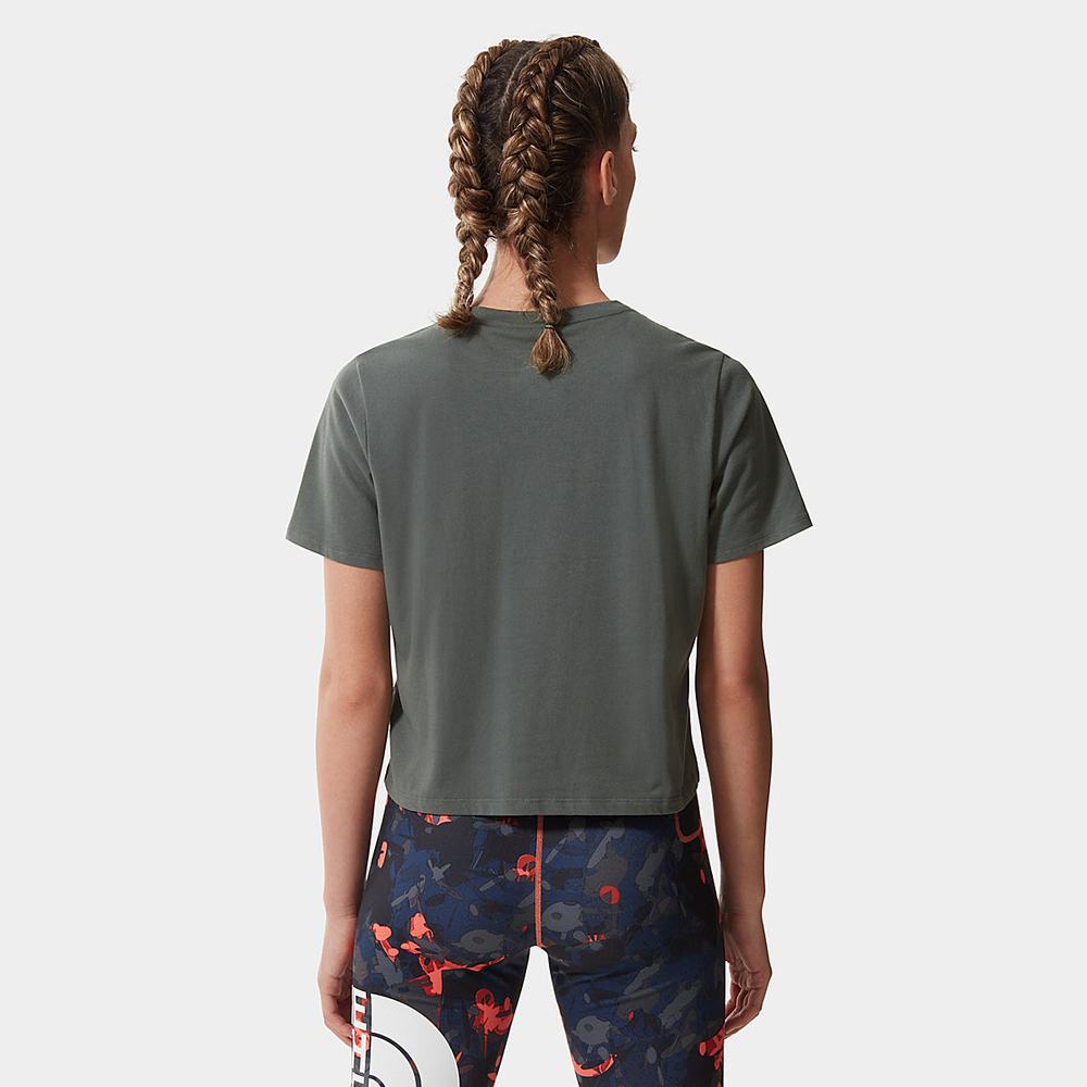 Tricko The North Face FOUNDATION CROPPED Damske Zelene | IQW-487025