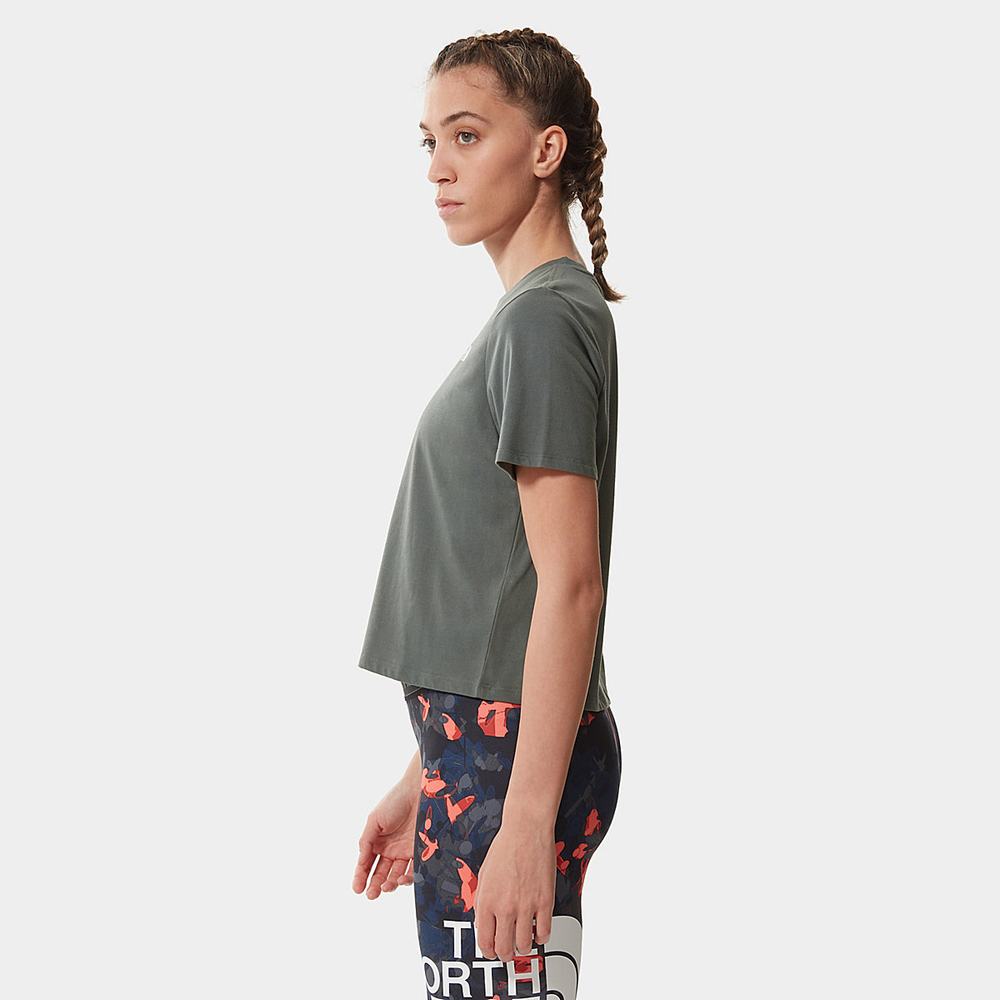 Tricko The North Face FOUNDATION CROPPED Damske Zelene | IQW-487025