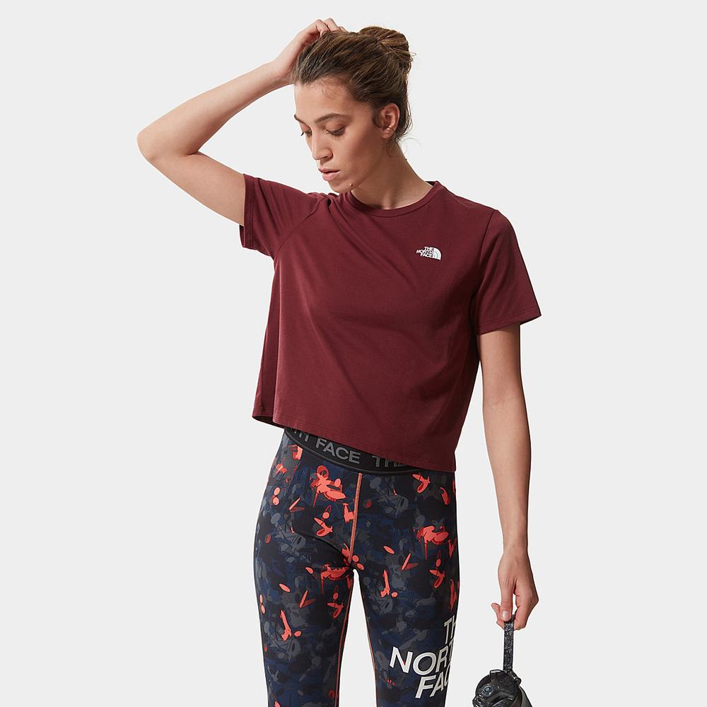 Tricko The North Face FOUNDATION CROPPED Damske Červené | KHQ-369784