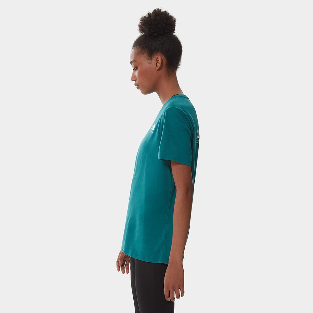 Tricko The North Face FOUNDATION GRAPHIC Damske Zelene | SJP-236840