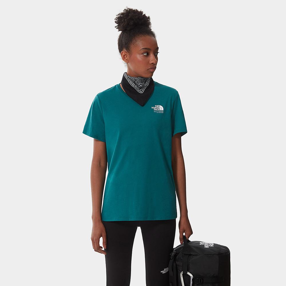 Tricko The North Face FOUNDATION GRAPHIC Damske Zelene | SJP-236840