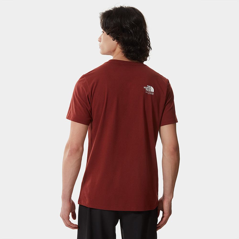 Tricko The North Face FOUNDATION GRAPHIC Panske Tmavo Červené | TBM-713089