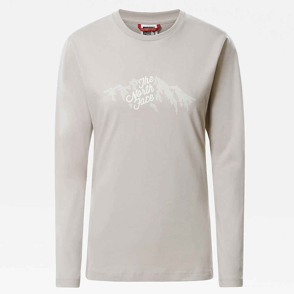 Tricko The North Face GRAPHIC LONG-SLEEVE Damske Strieborne Siva | ARG-354906