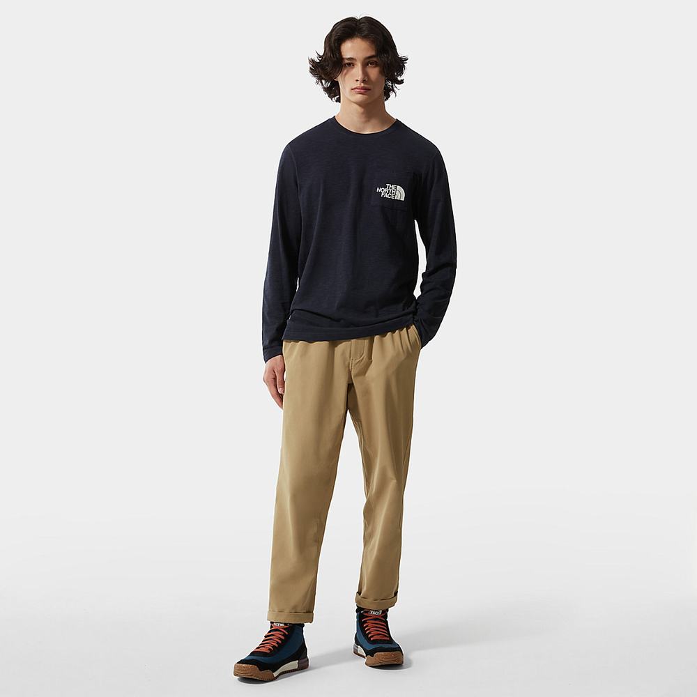 Tricko The North Face Long-Sleeve Tissaack Panske Námornícka Modrá | FBY-602438