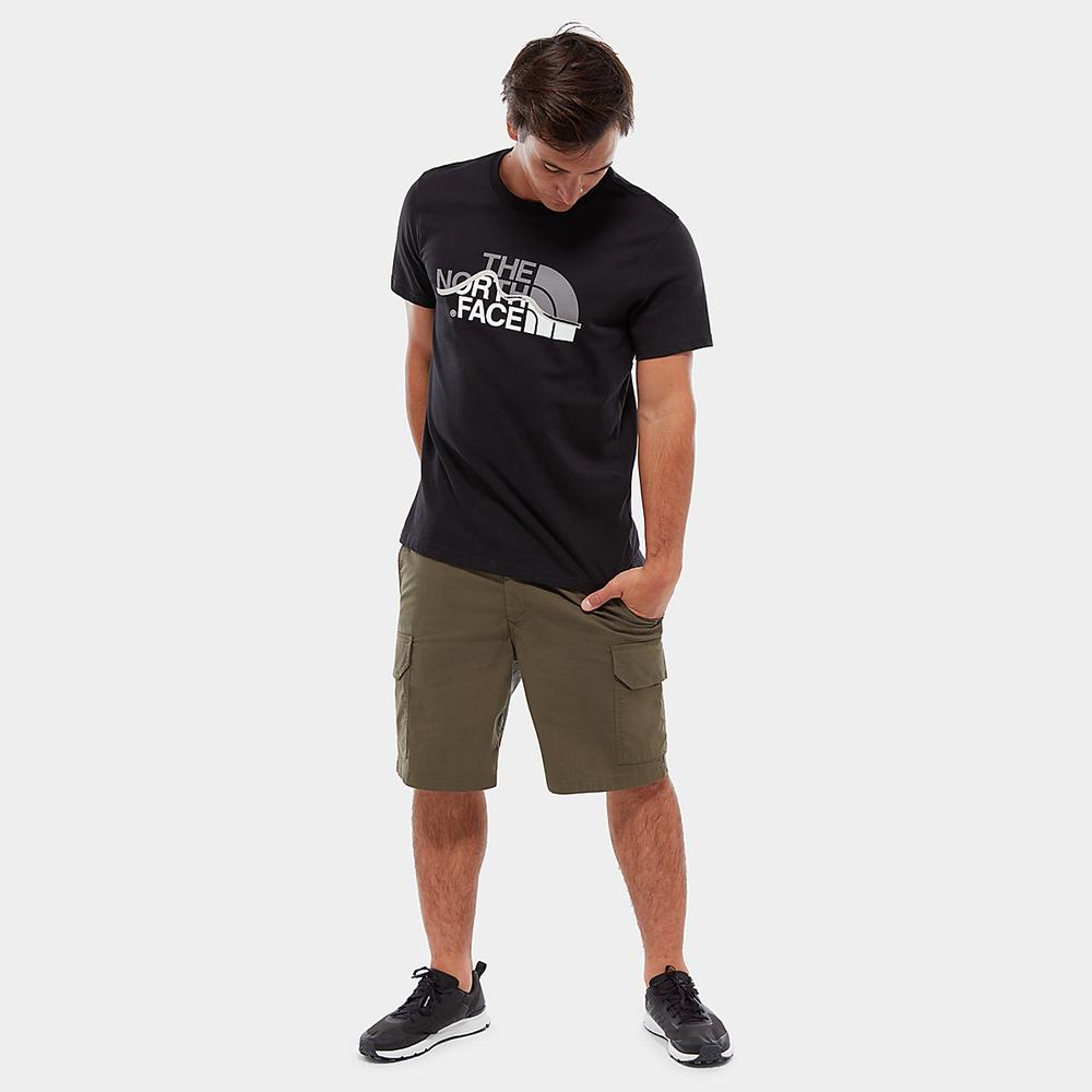 Tricko The North Face Mountain Line Panske Čierne | KRQ-491807