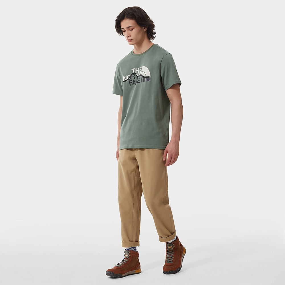 Tricko The North Face Mountain Line Panske Zelene | TZV-715398