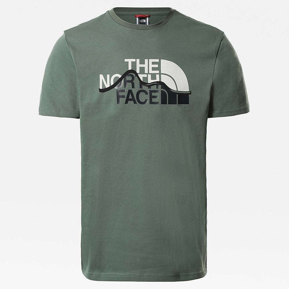 Tricko The North Face Mountain Line Panske Zelene | TZV-715398