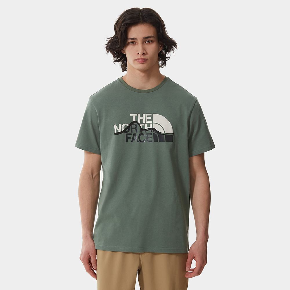Tricko The North Face Mountain Line Panske Zelene | TZV-715398