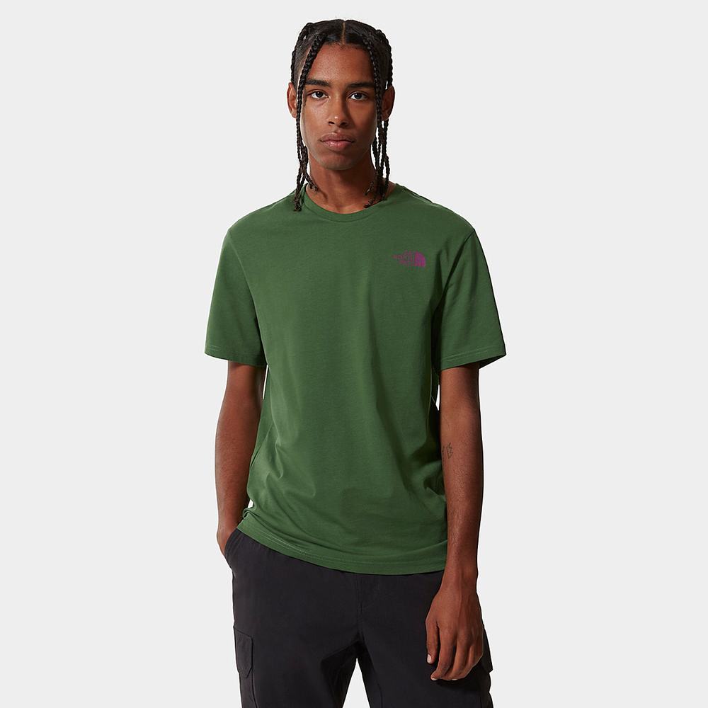Tricko The North Face Mountain Outline Panske Zelene | ELM-095174