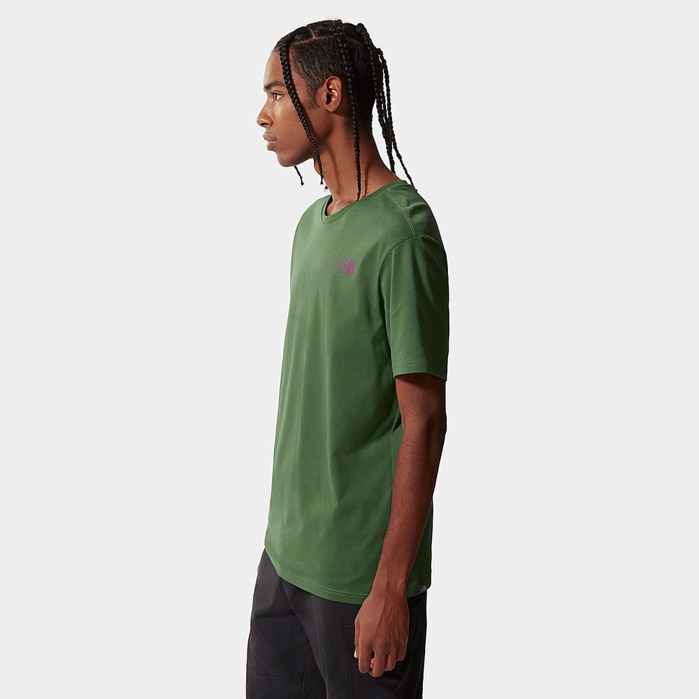 Tricko The North Face Mountain Outline Panske Zelene | ELM-095174